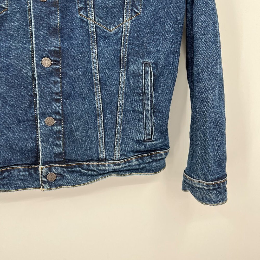 Levis Button Medium Wash Cotton Denim Jean Jacket sz M - Picture 3 of 15